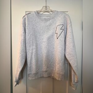Unemployed Denim Lightning Bolt Sweatshirt Gray Size Small